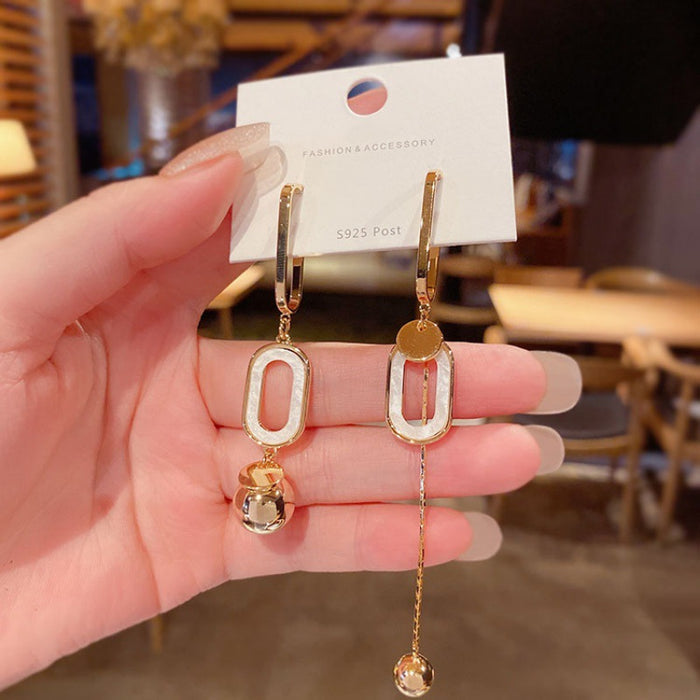 Wholesale  Long Geometric Asymmetric Earrings Women's Simple All-match  Elegant Tassel Earrings