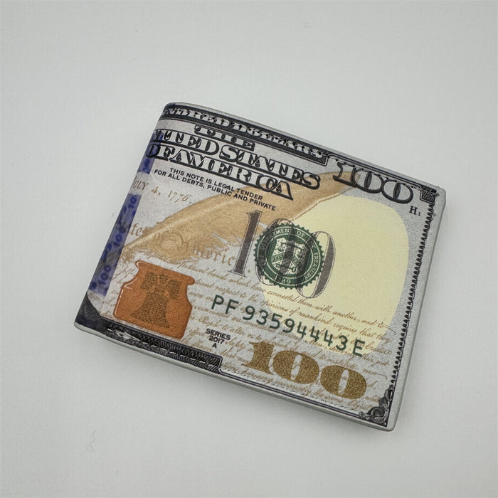Wholesale Retro Dollar Bill Gold Pattern Men' s Wallet Fashion Accessory Gift MOQ≥2