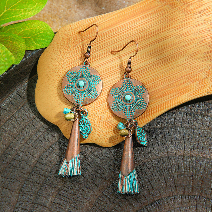 Wholesale Vintage Ethnic Geometric Earrings Fashion Jewelry Accessory MOQ≥2