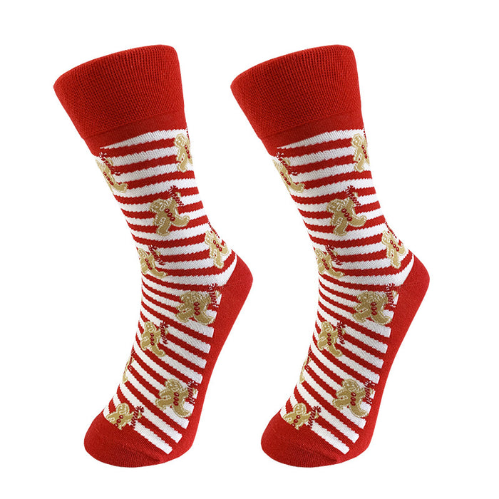 Wholesale Christmas Cartoon Elk Men's Mid-tube Socks JDC-SK-YiYan083