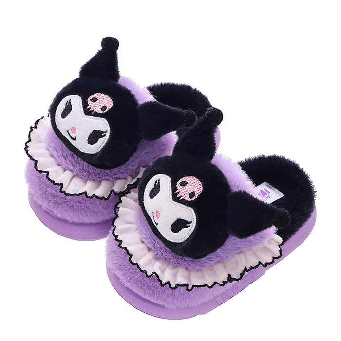 Wholesale Winter Children's Cotton Slippers for Girls To Keep Warm and Fluffy for Home Boys To Prevent Slipping and Cover Heels for Babies JDC-SP-Langd001