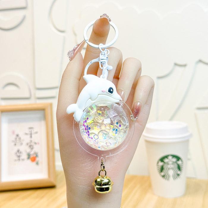 Wholesale Cute Bubble Bead Dolphin Keychain Cartoon Dolphin 3D Doll Car Bag