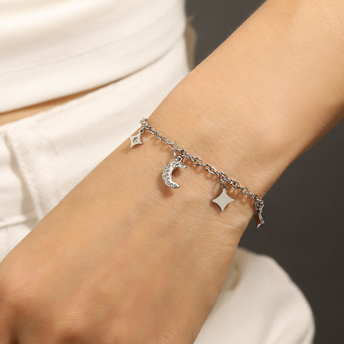 Wholesale Moon Star Diamond Plated Bracelet Jewelry Accessory
