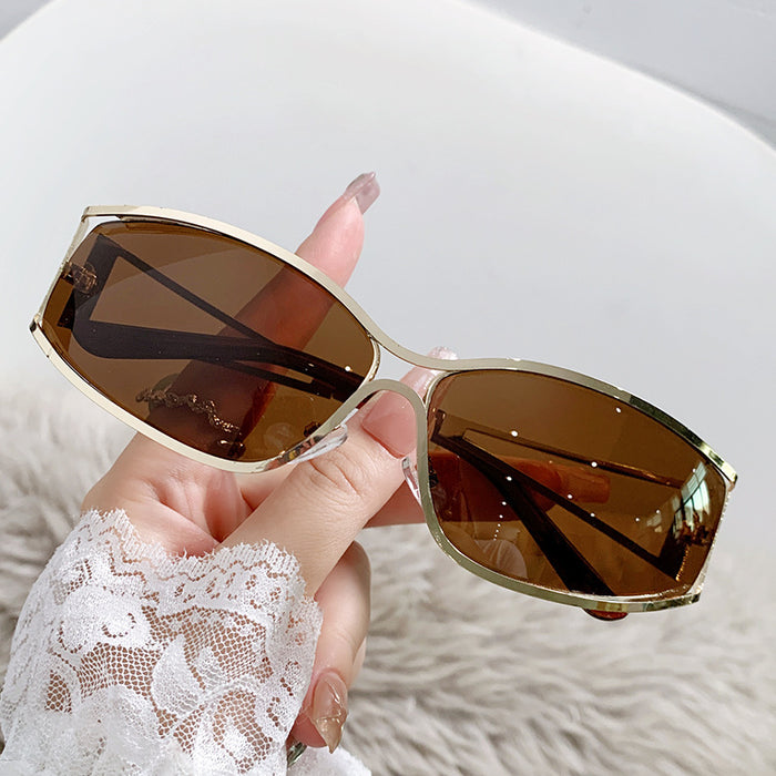 Wholesale Sunglasses technology retro narrow frame sunglasses hollow metal outdoor cycling mirror