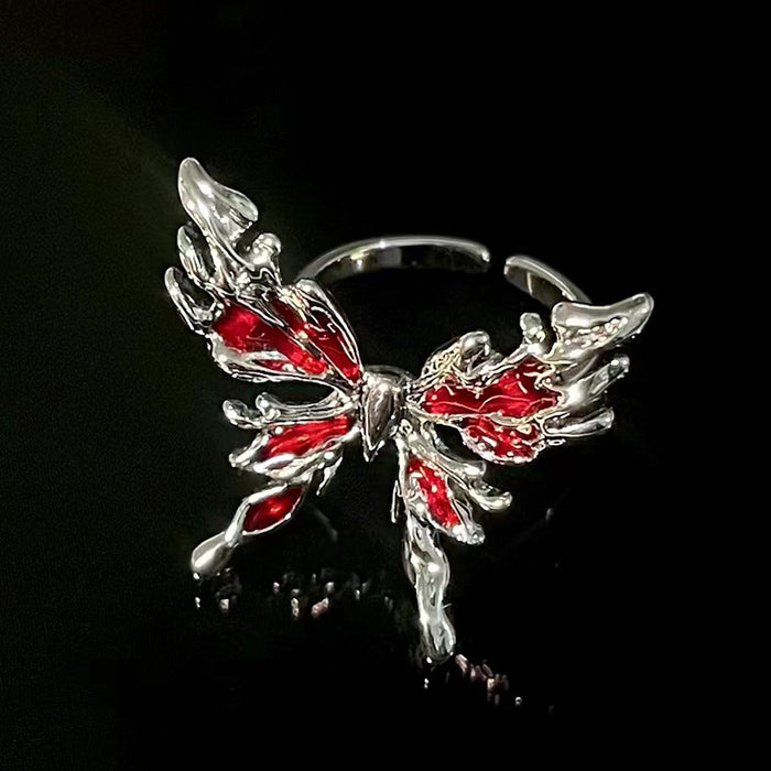Wholesale Butterfly niche design, light luxury ring, adjustable opening, personalized index finger ring
