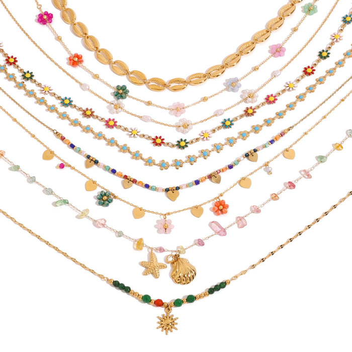 Wholesale Bohemian Clavicle Chain Stainless Steel Necklace