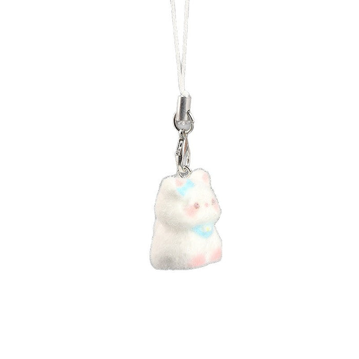 Wholesale Flocked Kitten Keychain