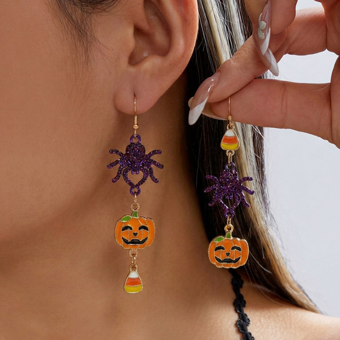 Wholesale Ghost Cat Pumpkin Skull Alloy Ear Studs Jewelry Accessory