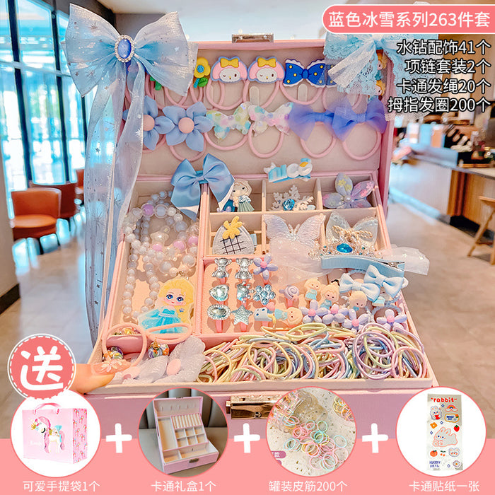 Wholesale Children' s New Headwear Girl Birthday Gift Jewelry Box Princess Girl Hair Accessories Set Gift Box Baby Hair Clip