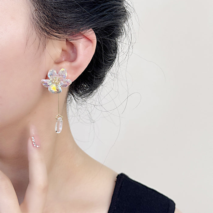 Wholesale Flower droplet tassel earrings elegant and high-end ear accessories