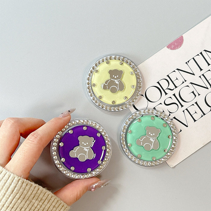 Wholesale Bear-Shaped Mirror Phone Holder with Rhinestones
