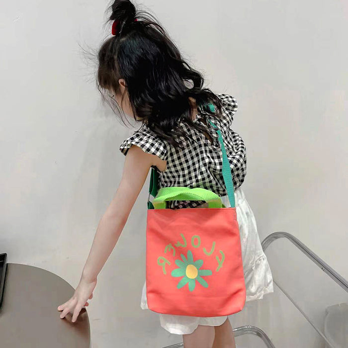 Wholesale Children's messenger bag printed handbag children's backpack sweet flower small bag