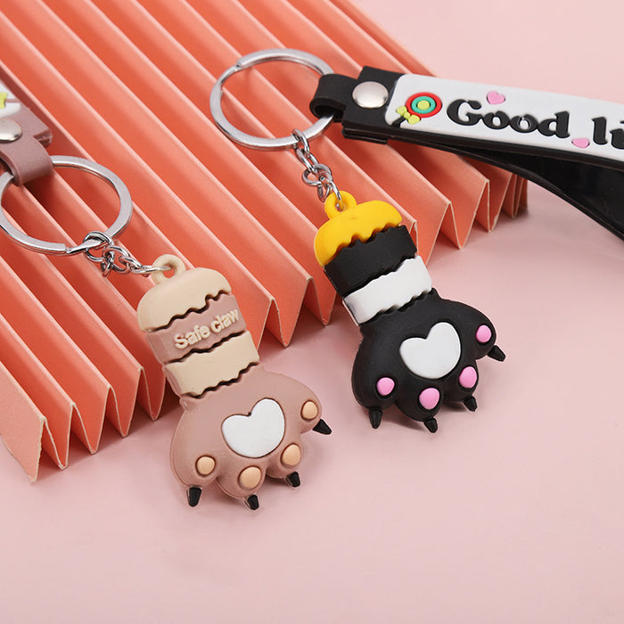 Wholesale Pvc Creative Cartoon Cat Claw Keychain JDC-KC-YiZhuo004