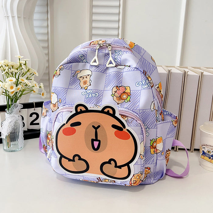 Wholesale New children's backpack with large capacity printed backpack to reduce weight