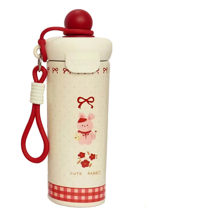 Wholesale Cute animal pattern stainless steel straw thermos for students