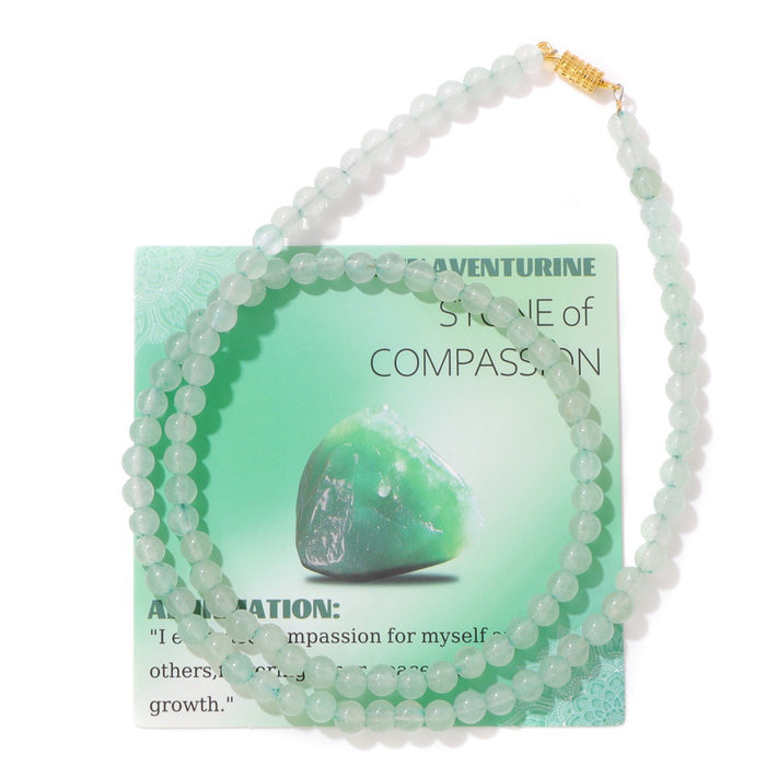 Wholesale 6mm stone bead screw clasp necklace card packaging choker necklace