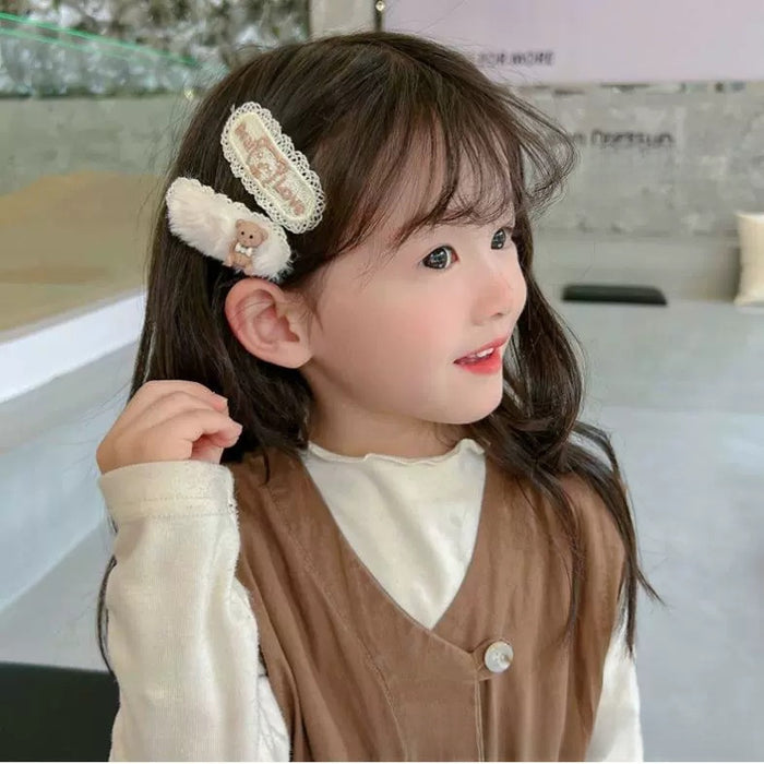 Wholesale  All-match plush hairpin student  children's clip headdress side bangs clip