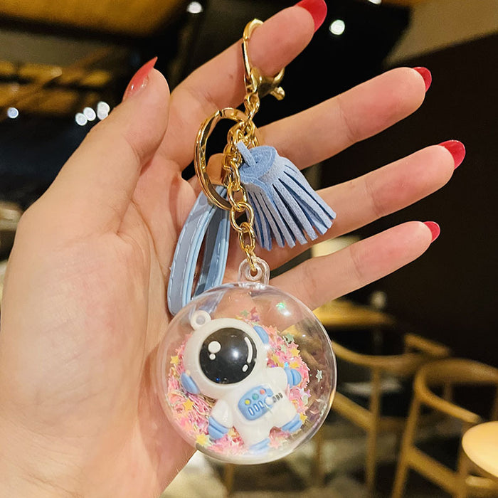 Space space gato muñeca gato llavero de cuero borlas de cuerda jdc-kc-weiy002