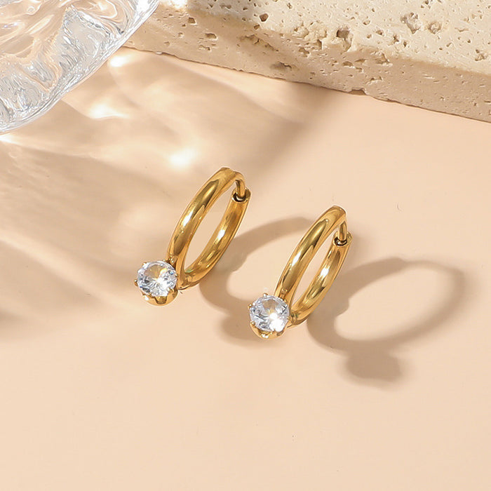 Wholesale Titanium Steel Four-Prong Diamond Jewelry Set