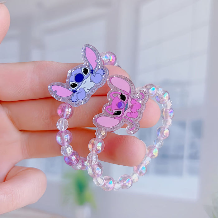 Wholesale 5 pcs Cute pink and purple cartoon beaded bracelet