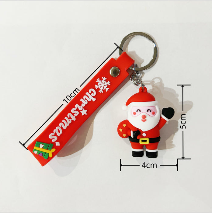 Wholesale PVC Christmas Snowman Cartoon Doll Keychain JDC-KC-WuYi083