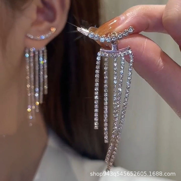 Wholesale Long type earrings 925 silver needle earrings personality design earrings