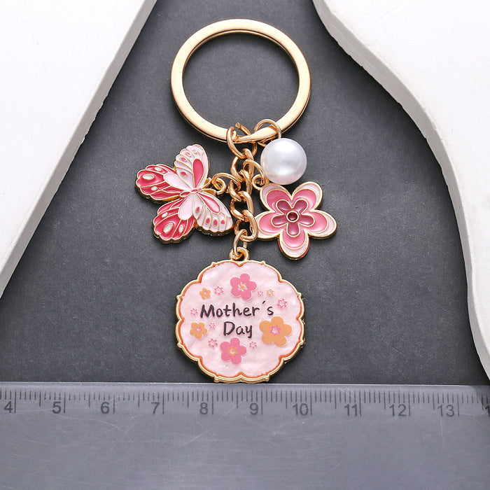 Wholesale Pink butterfly MOTHER' S DAY keychain