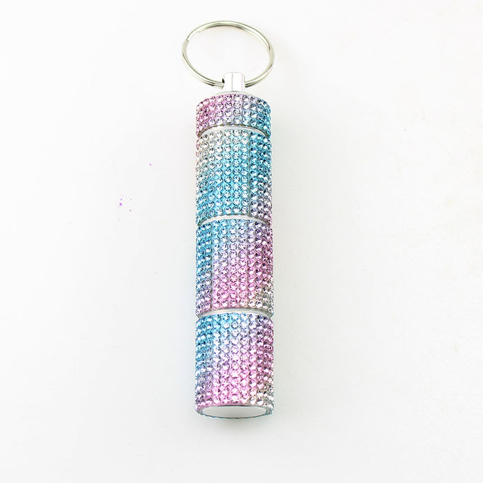 Wholesale Rhinestone Studded White 3 Compartment Pill Organizer Fashion Accessory Gift