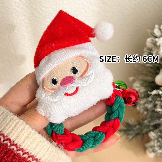 Wholesale Christmas Cartoon Deer Biscuits Braided Hair Scrunchies JDC-HS-Shuy002