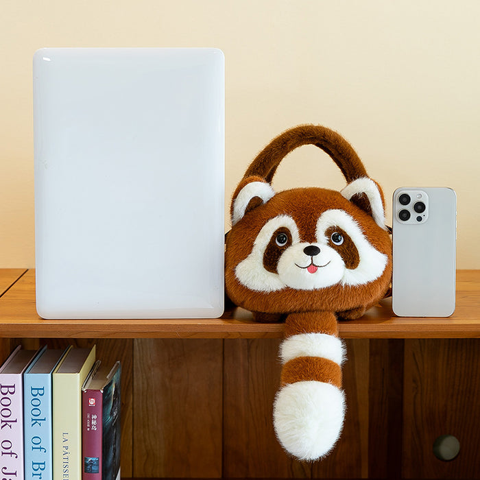 Wholesale Cute little raccoon plush toy backpack children' s bag doll