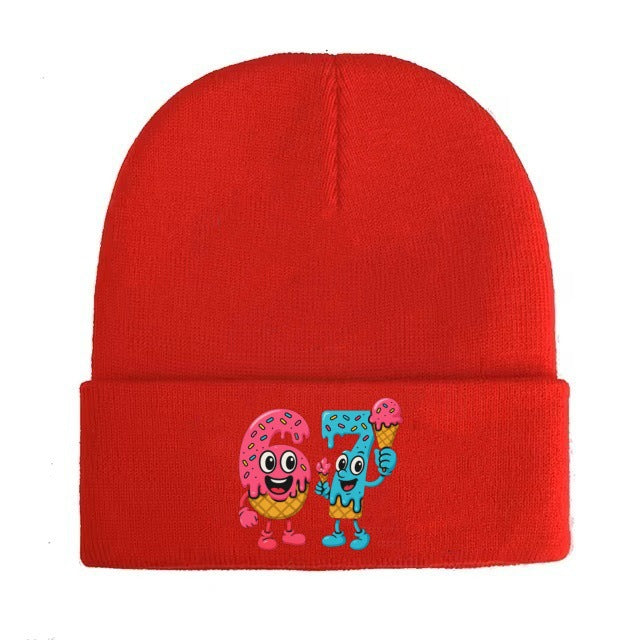 Wholesale Letter pattern knitted hat wool hat warm hat