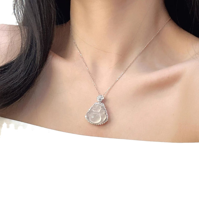 Wholesale Necklace, light luxury, high-end, big belly Buddha pendant, collarbone chain