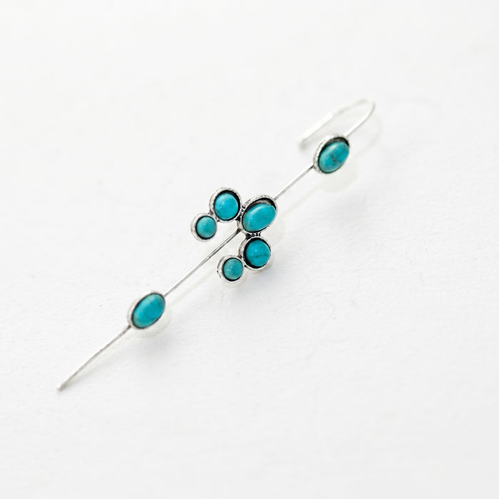 Wholesale 3pcs Turquoise Flower Vintage Bohemian Long Earrings