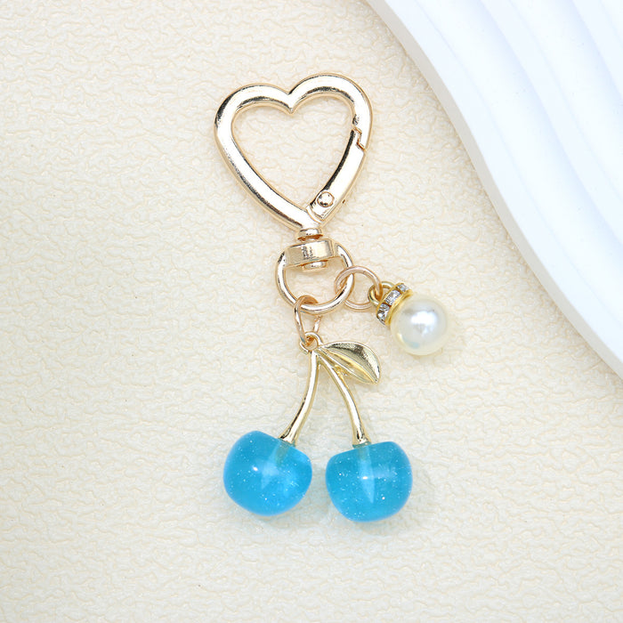 Wholesale Cute Fruit-Shaped Cherry Keychain Zinc Alloy Bag CharmTrendy Gift for Women MOQ≥2