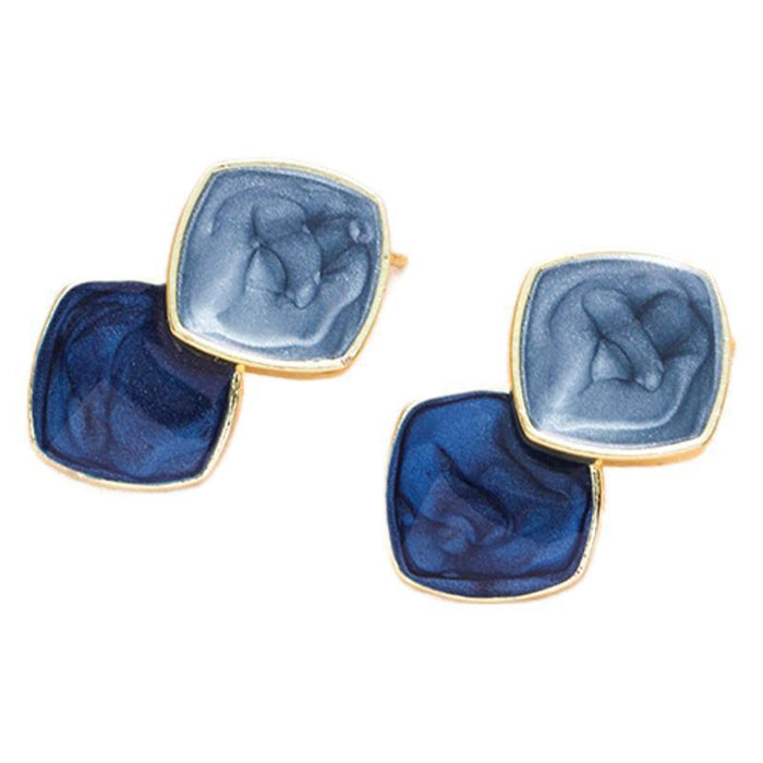 Wholesale Haze blue retro earrings for women S925 silver needle geometric oil drop temperament earrings simple high-end ear jewelry