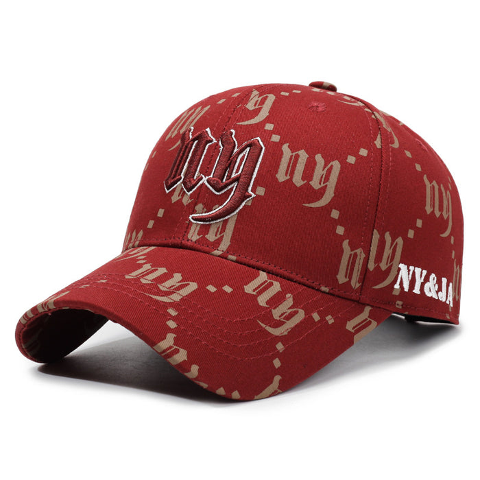 Wholesale Unisex embroidered letter duckbill cap full print baseball cap spring and autumn outdoor leisure sports sunshade duckbill cap trendy