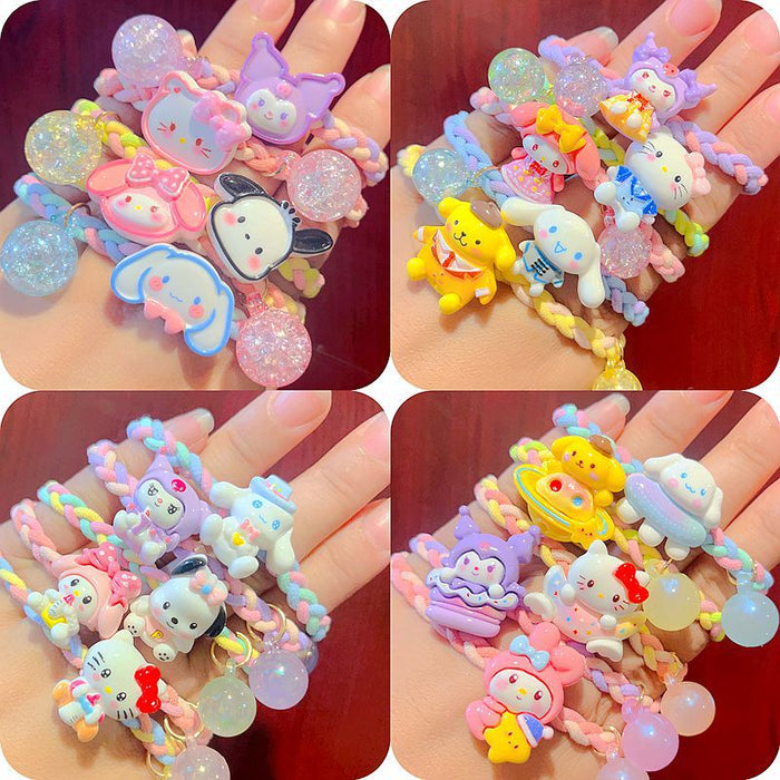 Wholesale 10PCS Children's Cartoon Luminous Bear Woven Hanging Beads Plastic Hair Rope JDC-HS-Yuwei002