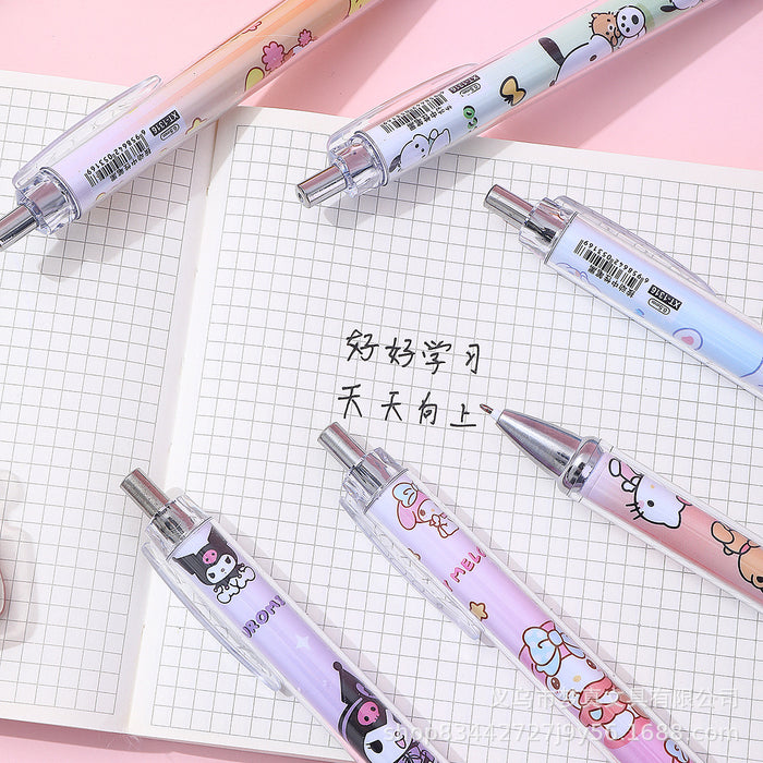 Wholesale 6pcs/set Pink  press gel pen black brush pen quick-drying test pen