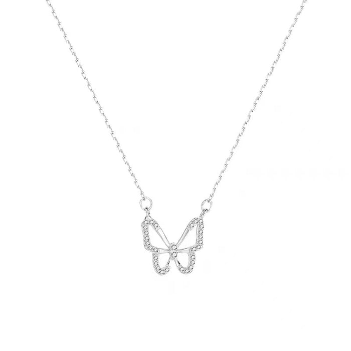 Wholesale Titanium steel necklace, butterfly pendant, high-end and versatile, new collarbone chain, simple accessory
