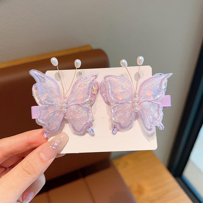 Wholesale Handmade Embroidered Butterfly Hair Clip Chic Fashion Accessory