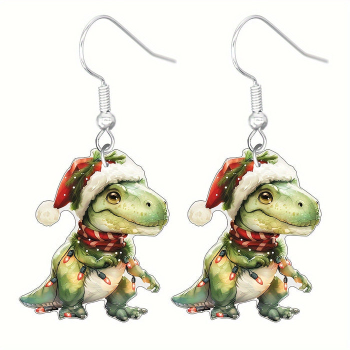 Wholesale Christmas Cartoon Earrings Cute Acrylic Pendant  Gingerbread and Animal Pattern Holiday Supplies