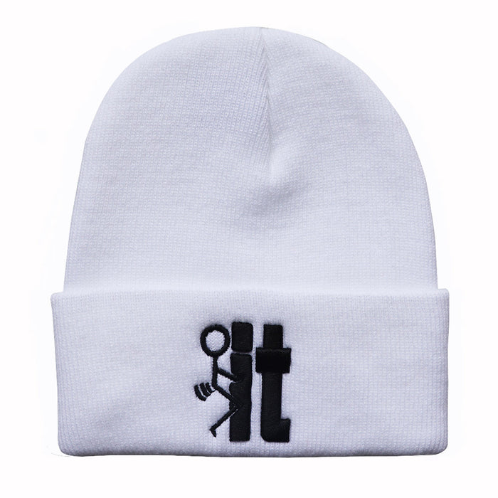 Wholesale Letter IT 3D Embroidery Acrylic Knitted Beanie JDC-FH-LvH024