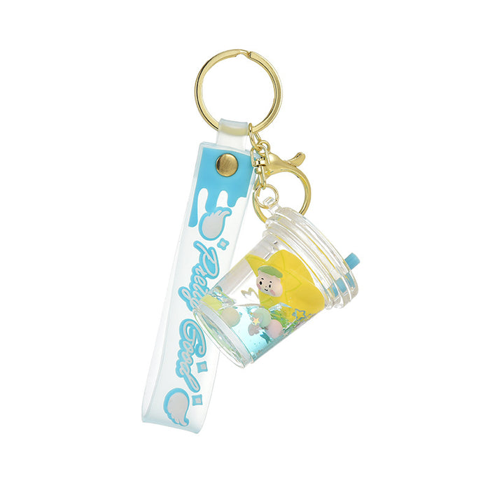 Wholesale Liquid Glitter Bottle Keychain Pendant with Floating Stars liquid keychain