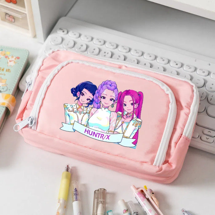 Wholesale KPOP Cute cartoon character candy-colored pencil bags for primary and secondary school students