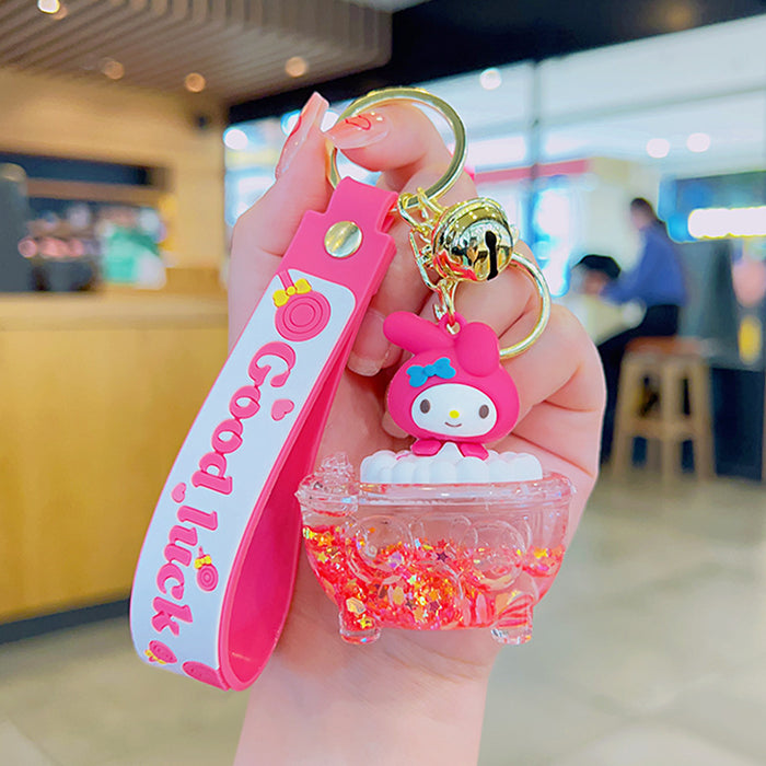 Wholesale Cartoon Acrylic Quicksand Bottle Oil Keychain JDC-KC-KuM014