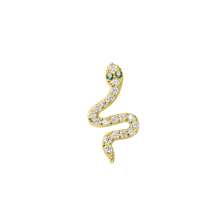 Wholesale Serpentine earrings, small snake earrings, ear bone clip, zircon snake head, ear clasp, no ear hole, ear clip