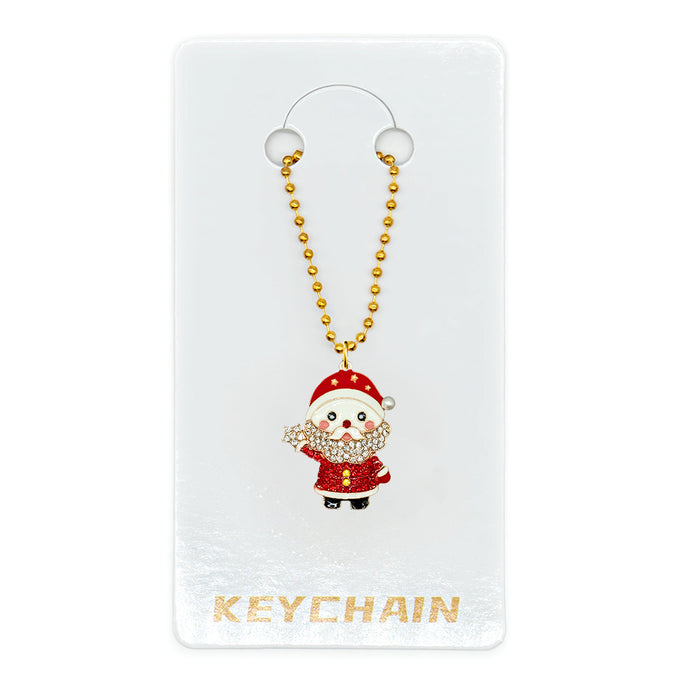 Wholesale Cartoon Christmas Metal Keychain Bag Charm Cute Holiday Gift Accessory