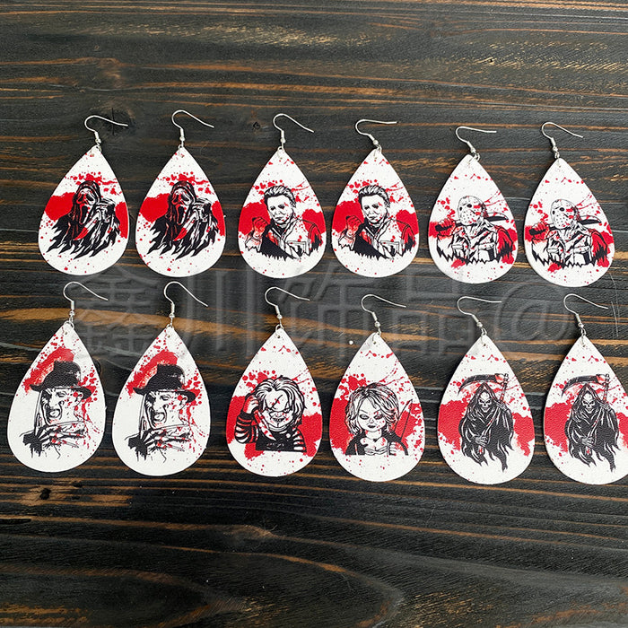 Wholesale  Earrings Horror Movie Characters Blood Exaggerated Dark Wind Holiday Gifts Cross-border New Earrings
