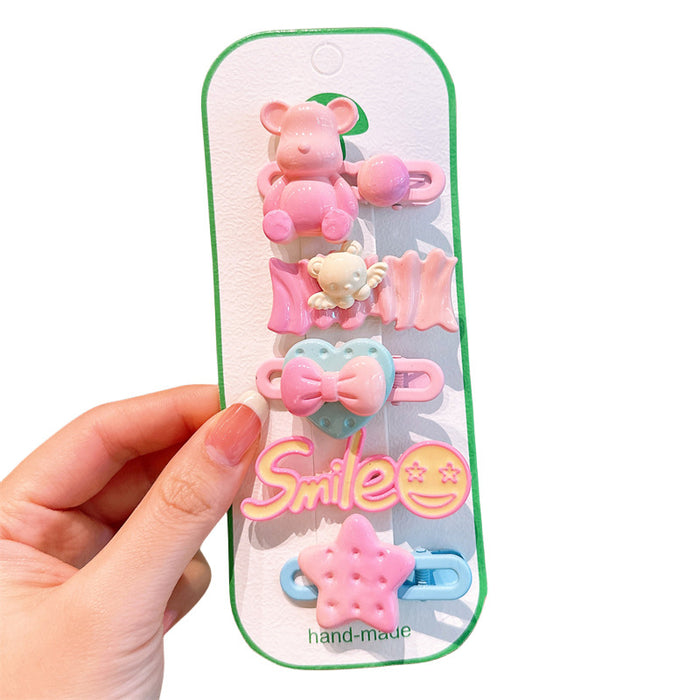 Wholesale Cartoon Children Cute Bear Resin Hair Clip JDC-HC-QiY010