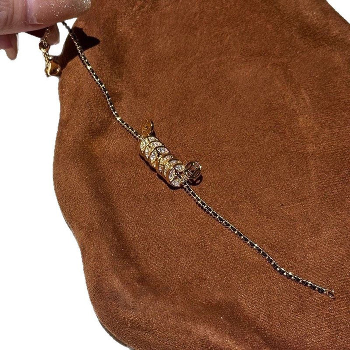 Wholesale Black gold woven design sparkling diamond bracelet, fashionable and high-end, exquisite bracelet decoration